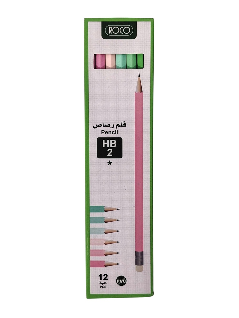 PENCIL WITH ERASER 2HB PG PAST 12EA/PK